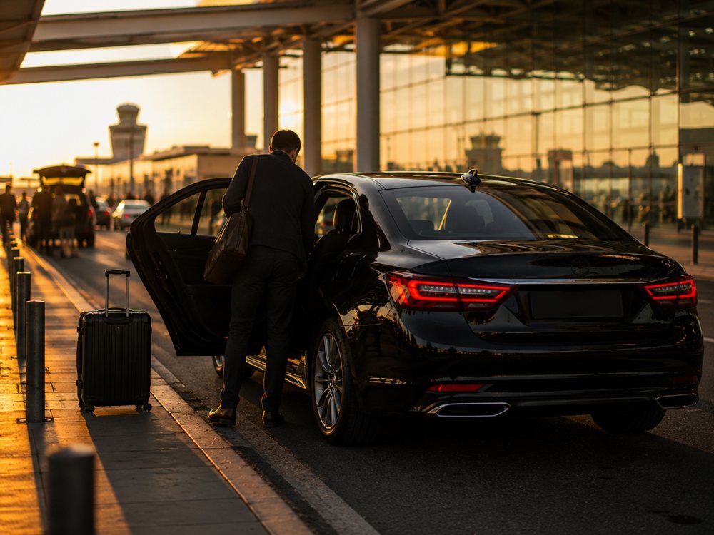 Taxi arriving at Melbourne Airport with fare board